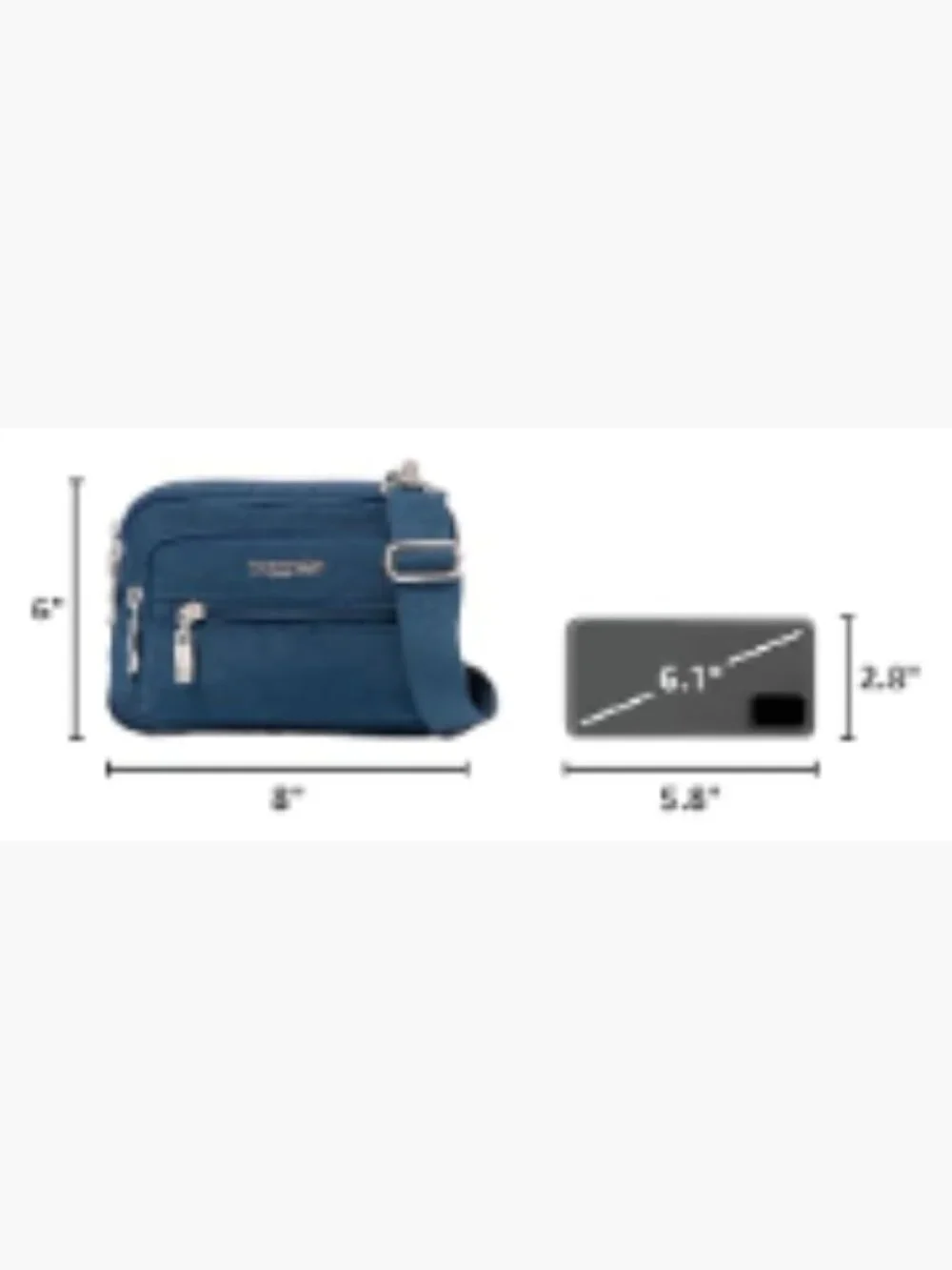 Baggallini Triple Zip Small Crossbody Bag - Convertible Fanny Pack Belt Bag -